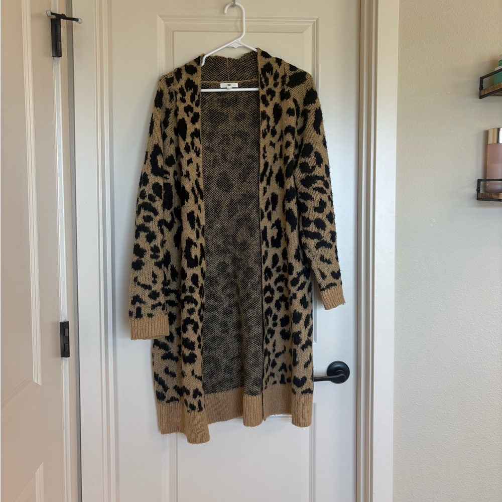 BP Animal Print Long Cardigan